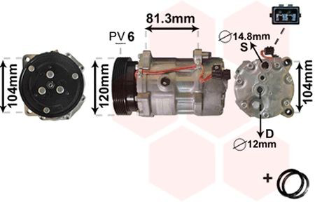 Компрессор системы кондиционирования VAN Wezel 5800K172 цена, от 193.03 USD